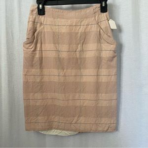 Pink plaid pencil skirt